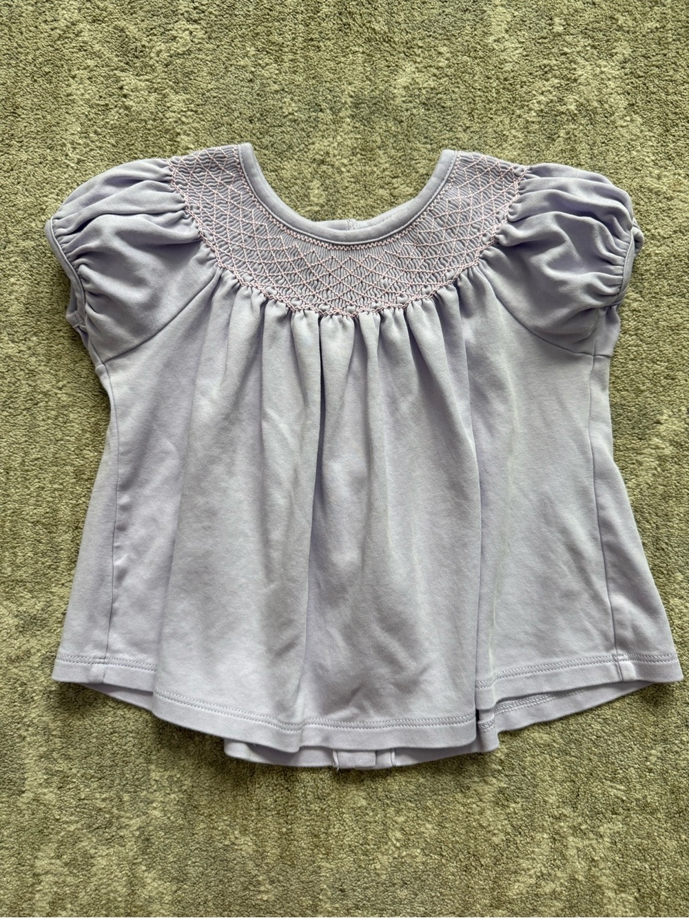 The Beaufort Bonnet Company Lilac Smocked Yoke Puff Sleeve Top